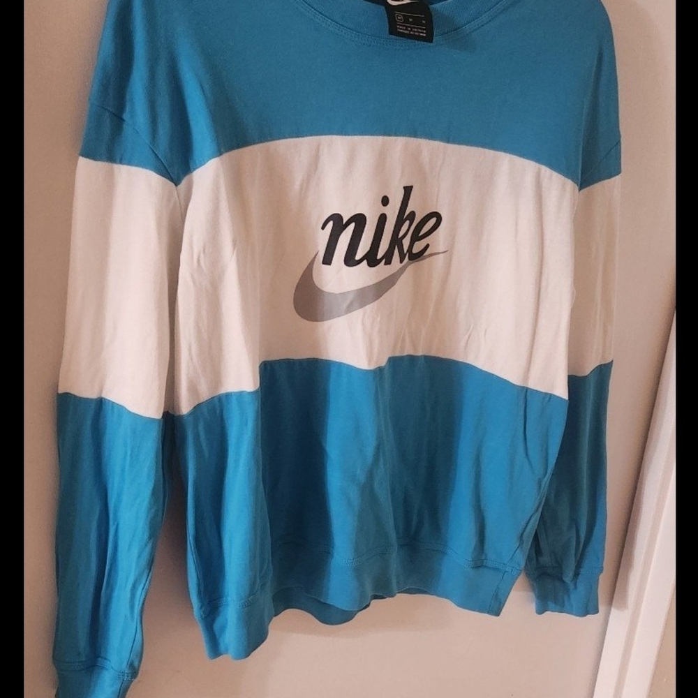 Nike Teal and White Crewneck